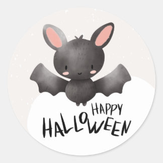Cute Fladdermus Halloween Runt Klistermärke