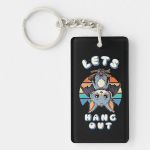 Cute Fladdermus Hanging and Retro Sunset Låt oss
