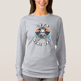 Cute Fladdermus Hanging and Retro Sunset | Låt oss T Shirt