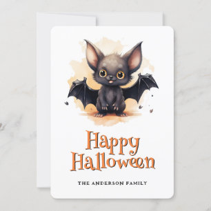 Cute Fladdermus Kids Happy halloween-kort Julkort