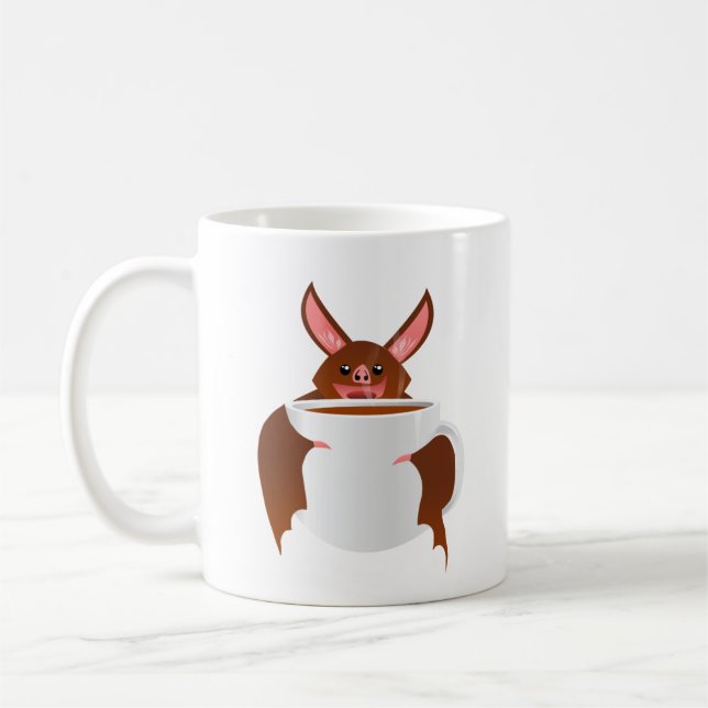 Cute Fladdermus kramar kaffe mugg (Vänster)