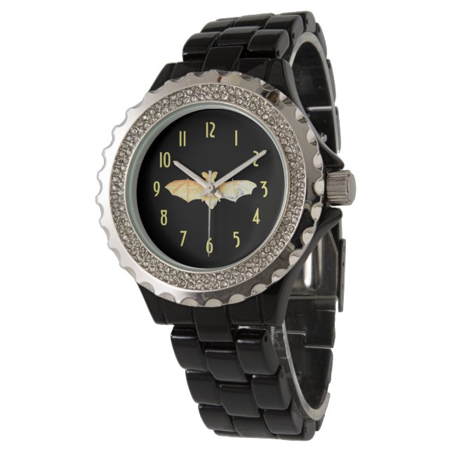 Cute Fladdermus med Gult Numeraler Kvinnor Armbandsur (Vinklad)