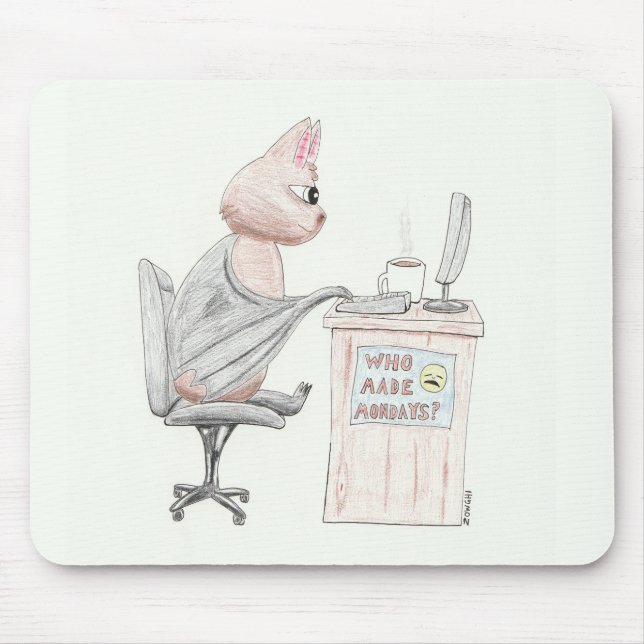 Cute Fladdermus på Desk Musmatta (Framsidan)