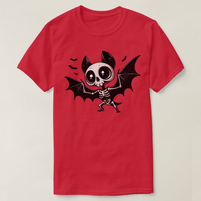 Cute Fladdermus Skeleton T Shirt (Design framsida)