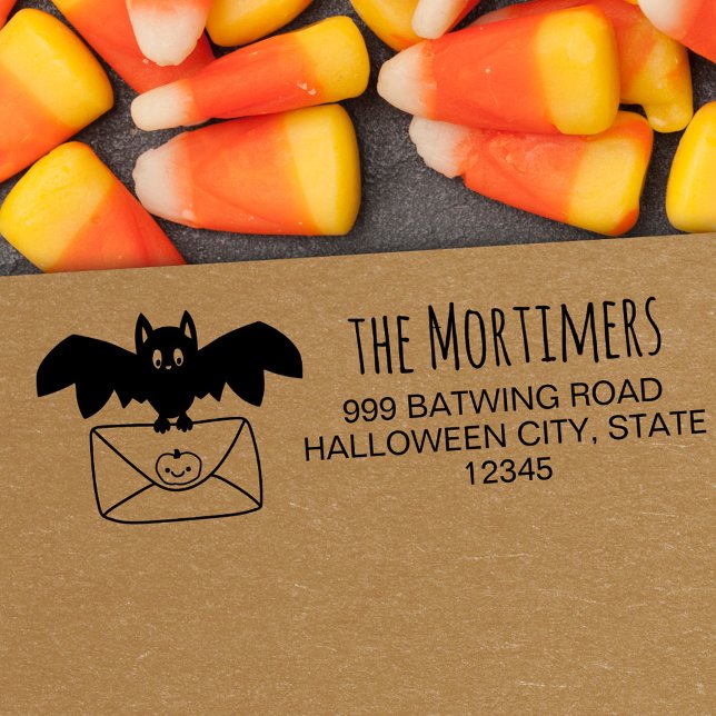 Cute Fladdermus som levererar e-postfamiljen Hallo Självfärgande Stämpel (Skapare uppladdad)