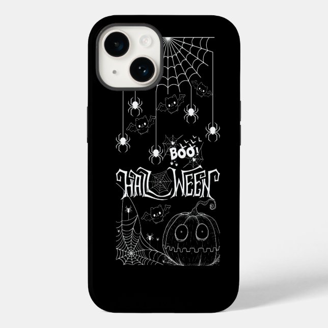 Cute Fladdermus & Spooky Pumpkins iphone case (Baksida)
