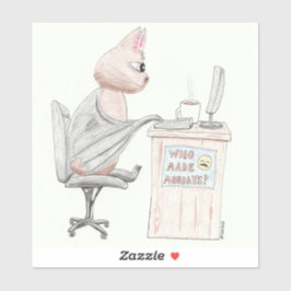 Cute Fladdermus vid byrån Klistermärken