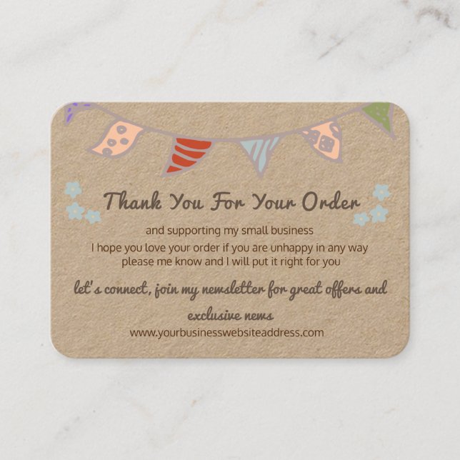 Cute Flagga Kraft-Tack för din beställning QR-kod Visitkort (Framsida)