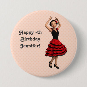 Cute Flamenco Dancer (Personlig) Knapp