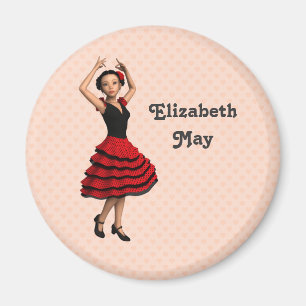 Cute Flamenco Dancer (Personlig) Magnet