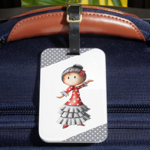 Cute Flamenco Sevillana Dancer Bagagebricka