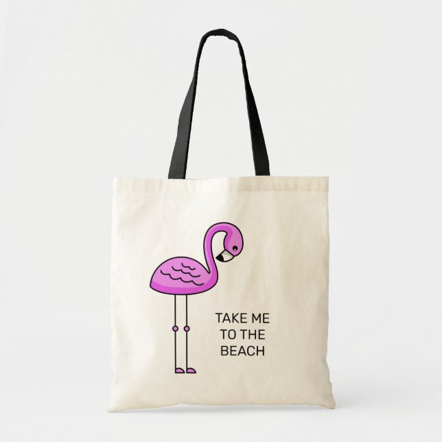 Cute Flamingo anpassningsbar tote bags Tygkasse (Framsidan)
