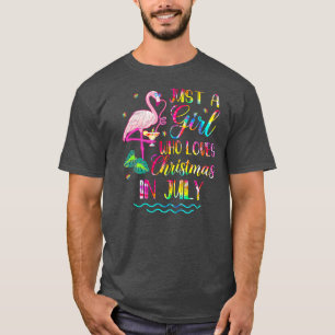 Cute Flamingo är bara en flicka som Kärlek T Shirt