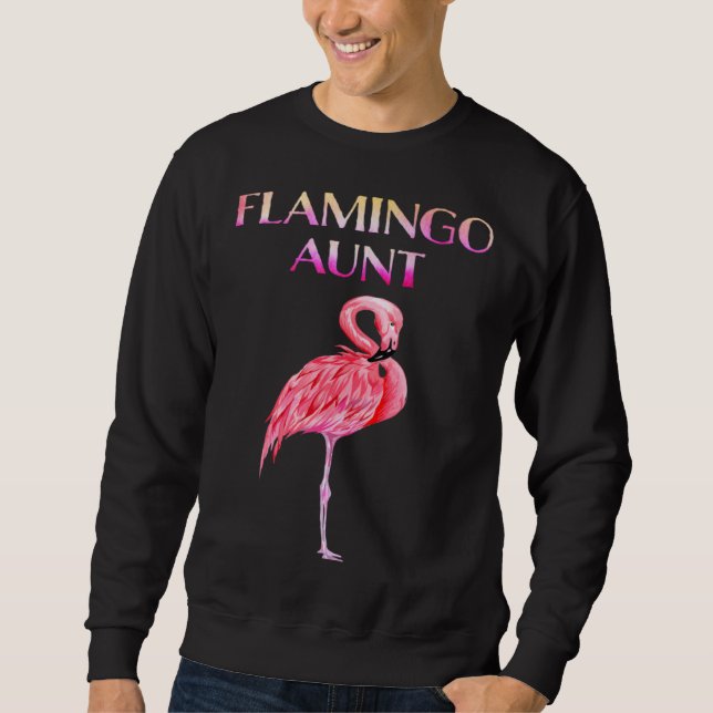 Cute Flamingo Aunt Awesome Christmas Lång Ärmad Tröja (Framsida)