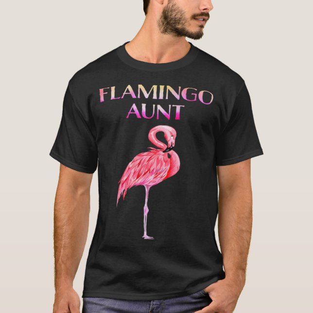 Cute Flamingo Aunt Awesome Christmas T Shirt (Framsida)