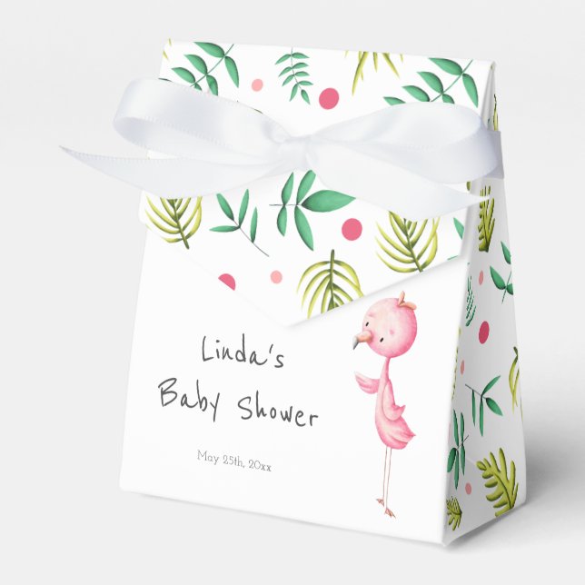 Cute Flamingo Baby Shower Presentaskar (Framsidan Sidan)