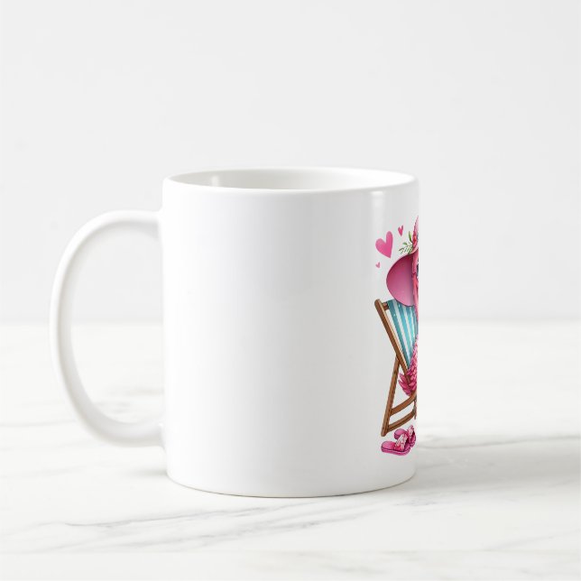 Cute Flamingo Clipart Kaffemugg (Vänster)