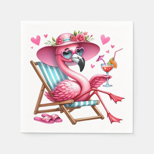 Cute Flamingo Clipart Pappersservett (Framsidan)