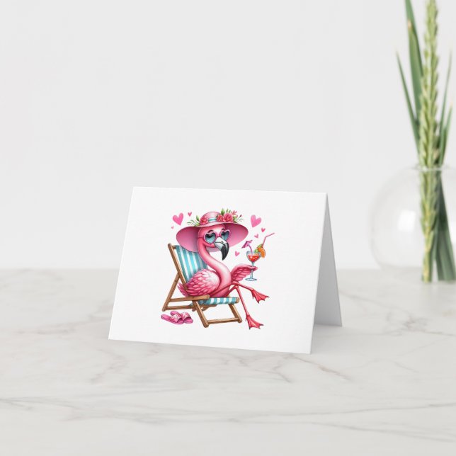 Cute Flamingo Clipart Tack Kort (Framsida)