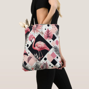 Cute Flamingo Geometric Tygkasse