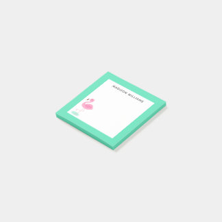cute flamingo in the summer post-it block