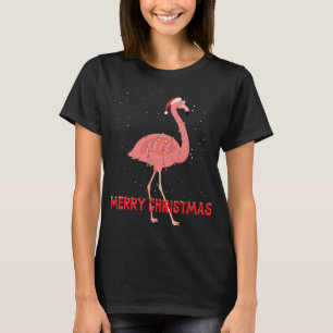 Cute flamingo Julgran Ljus T Shirt
