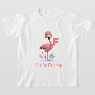 Cute Flamingo Kids T-Shirt | F is for Flamingo Alp