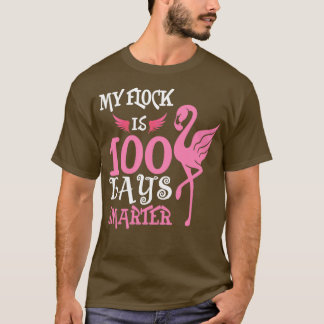 Cute Flamingo Lärare Student min Flock är 100 daga T Shirt