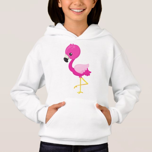 Cute Flamingo, Little Flamingo, Rosa Flamingo T Shirt (Framsida)