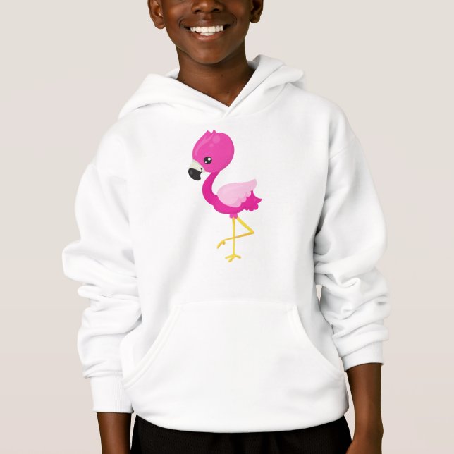 Cute Flamingo, Little Flamingo, Rosa Flamingo T Shirt (Framsida)