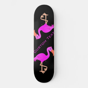 Cute Flamingo - Lycklig - lägg till texten / Namn Mini Skateboard Bräda 18,5 Cm