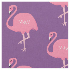 Cute Flamingo monogram anpassningsbar (tillval) Tyg