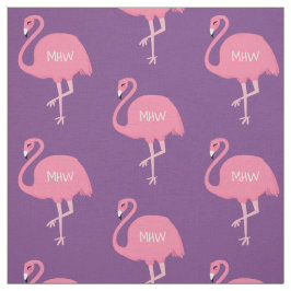 Cute Flamingo monogram anpassningsbar (tillval) Tyg