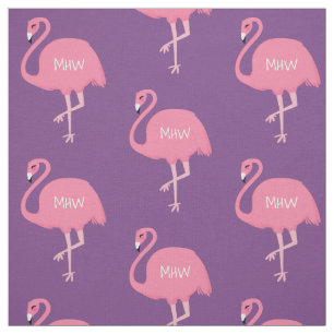 Cute Flamingo monogram anpassningsbar (tillval) Tyg