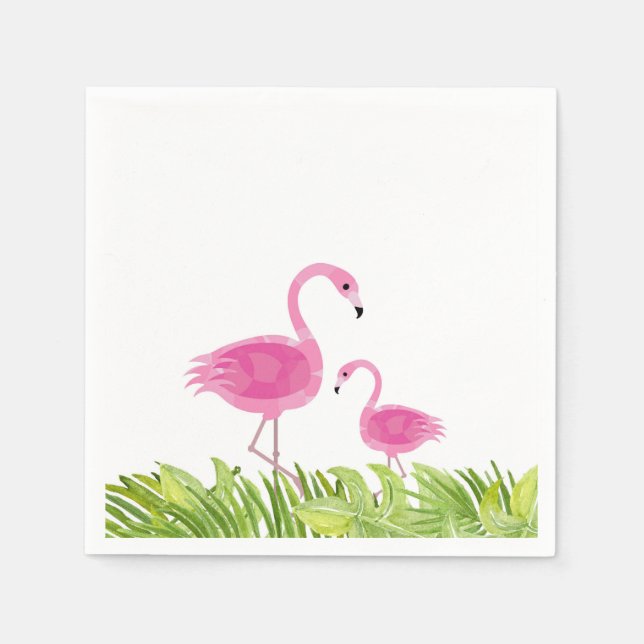 Cute Flamingo Party Napkins Pappersservett (Framsidan)
