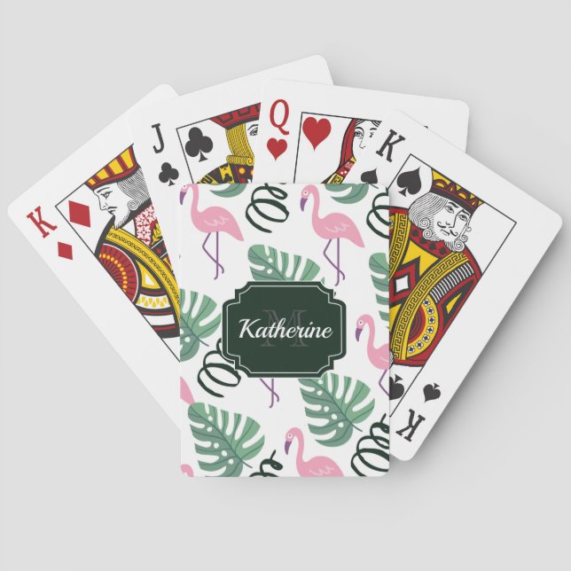 Cute Flamingo Pattern Casinokort (Baksidan)