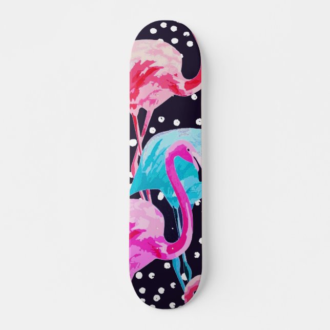 Cute Flamingo Pattern Mini Skateboard Bräda 18,5 Cm (Framsida)