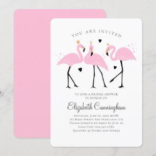 Cute Flamingo Princess Möhippa Inbjudningar