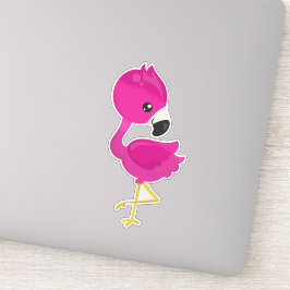 Cute Flamingo, Rosa Flamingo, Baby Flamingo, Bird Klistermärken