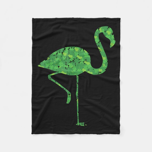 Cute Flamingo Shamrocks Shirt St Patricks Day Anim Fleecefilt (Framsidan)