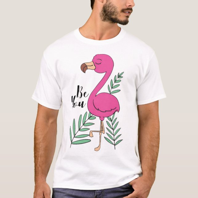 Cute flamingo t shirt (Framsida)