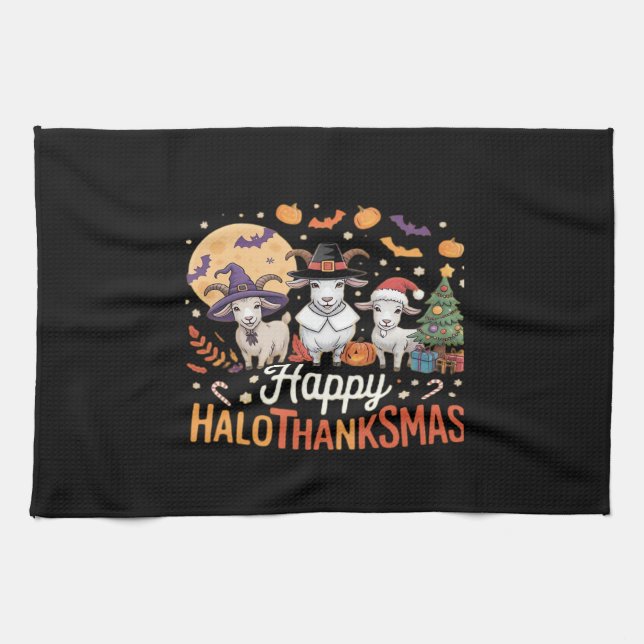 Cute Flamingo Thanksgiving: Jag är inte ett Turkie Kökshandduk (Horisontell)