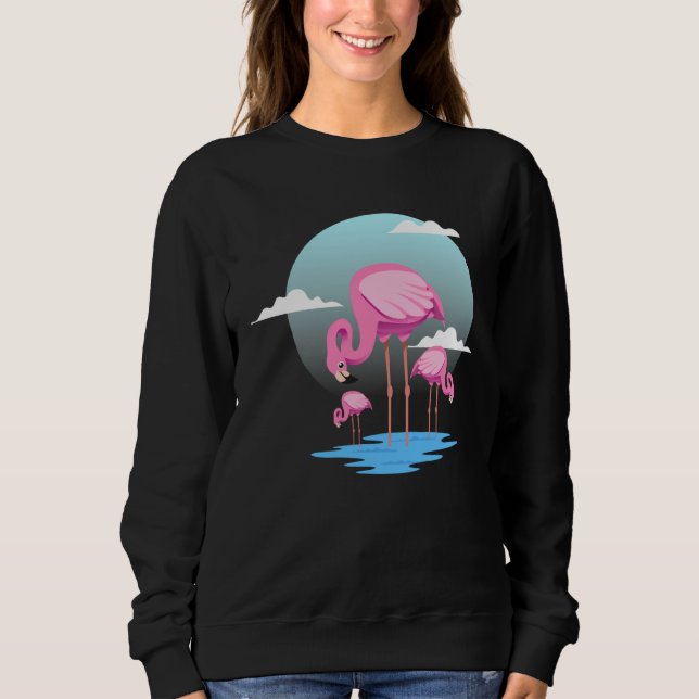 Cute Flamingo Zoo Bird Watcher T Shirt (Framsida)