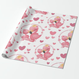 Cute Flamingos I Kärlek Mamma Presentpapper