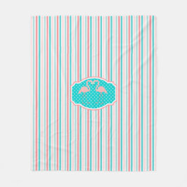 Cute Flamingos i Kärlek Mönster Fleecefilt