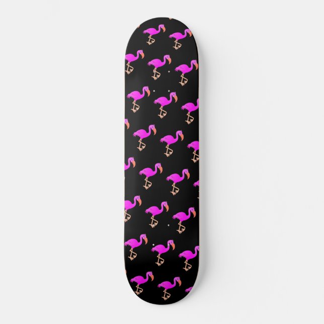 Cute Flamingos - Lycklig Mini Skateboard Bräda 18,5 Cm (Framsida)