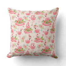 Cute flamingos och tropiska blommor