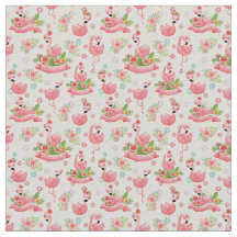 Cute flamingos och tropiska blommor