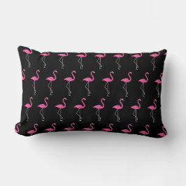Cute Flamingos på Black Lumbarkudde
