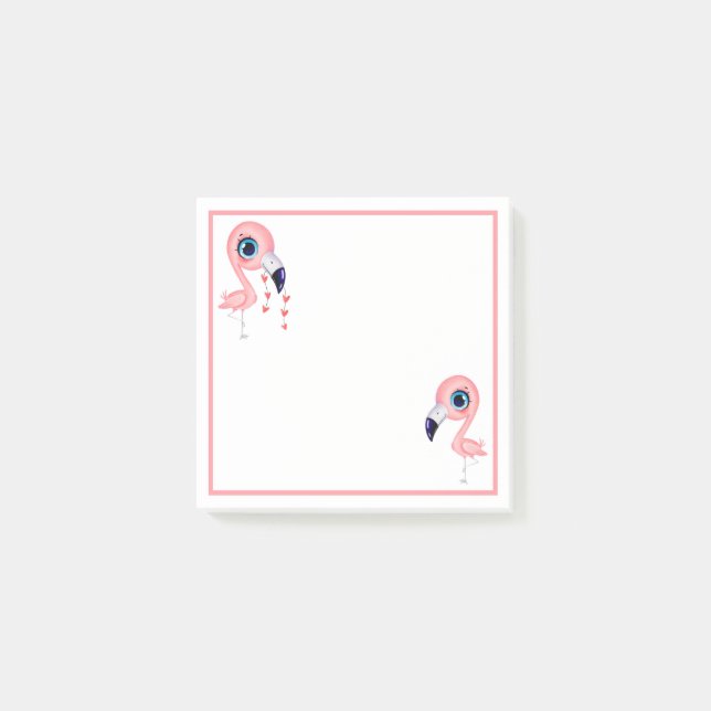 Cute Flamingos Post-it Block (Framsida)